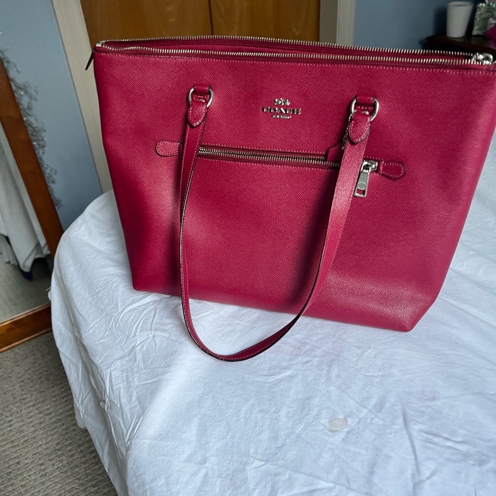 Coach Vibrant Berry Colored Leather Tote